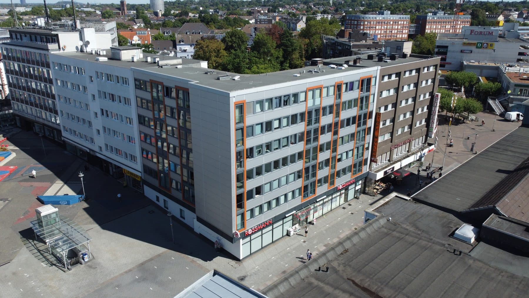 Luftbild des Wohn- und Geschäftshauses in Mülheim a. d. Ruhr-Mitte
